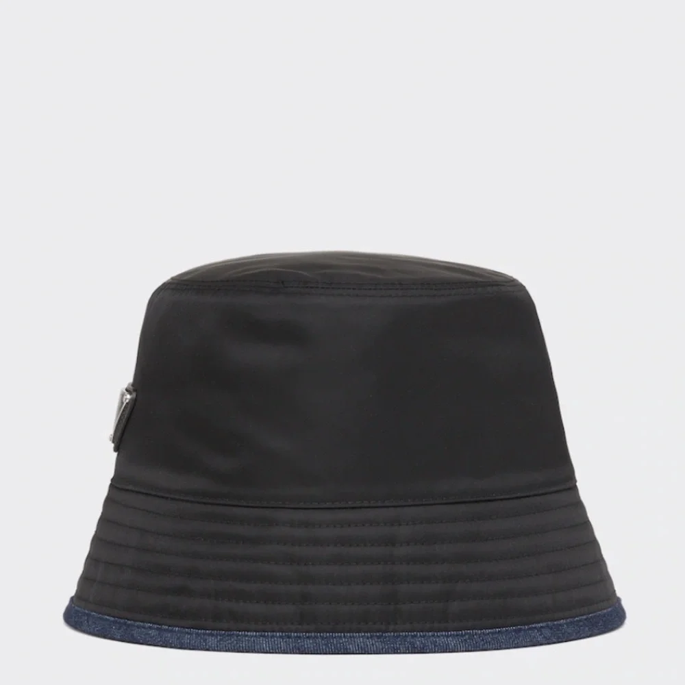 MSRP $795! Double-Sided Authentic Prada Re-Nylon & Denim Bucket Hat Size Medium - Picture 8 of 14